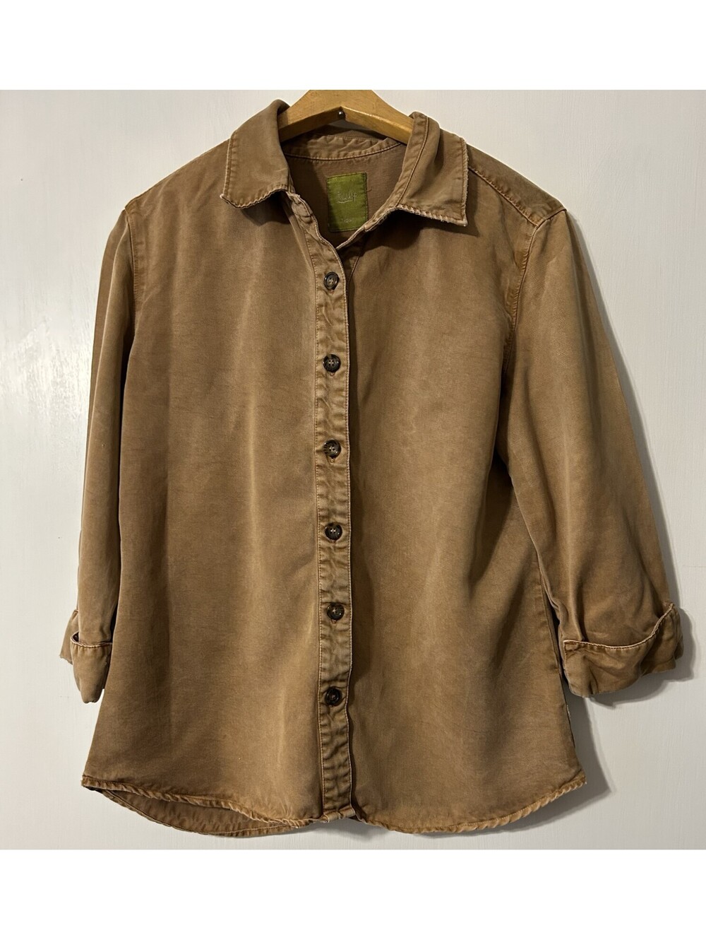 Pulp M women's brown button up M - Eco Friendly Tencel Lyocell fabric -